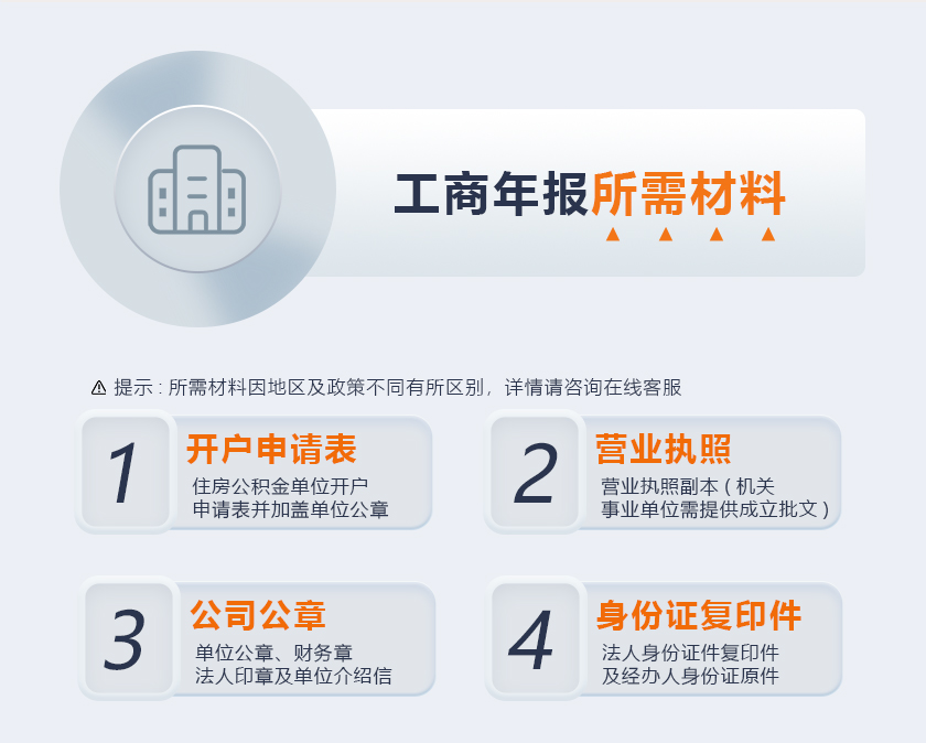 工商年报所需材料