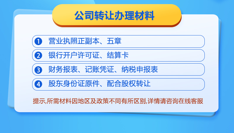公司转让办理材料