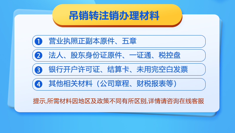 吊销转注销办理材料