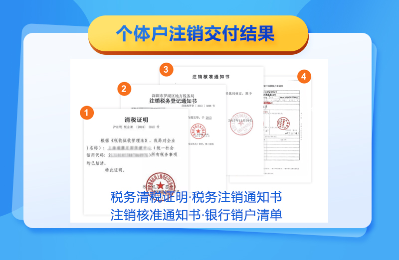 个体工商户注销交付