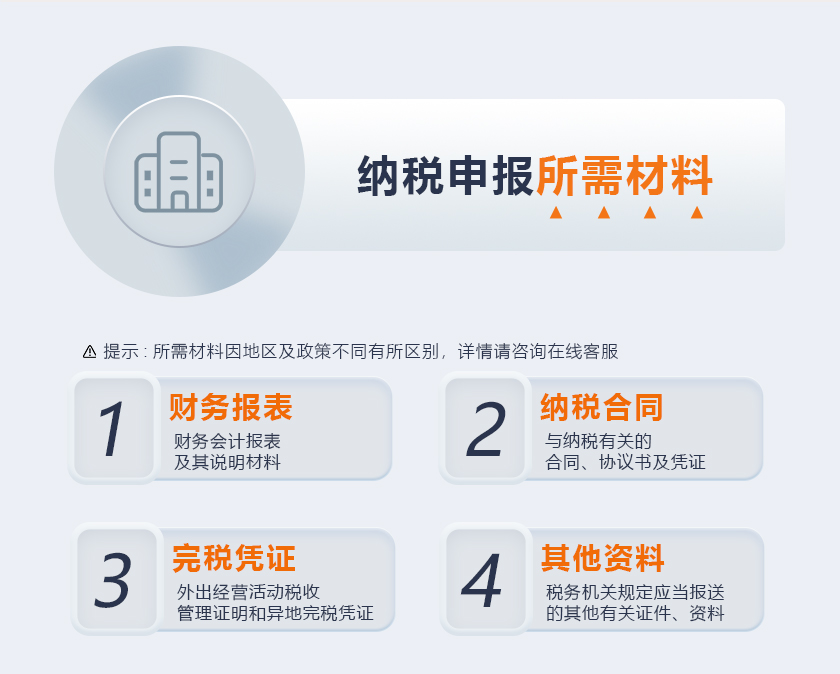 网上报税所需要的材料